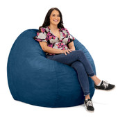 Jaxx Saxx 5 Foot Large Bean Bag w/ Removable Cover, Navy