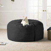 Jaxx Saxx 5 Foot Large Bean Bag w/ Removable Cover, Black