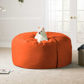 Jaxx Saxx 5 Foot Large Bean Bag w/ Removable Cover, Mandarin