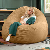 Jaxx 6 ft Cocoon - Large Bean Bag Chair for Adults, Camel