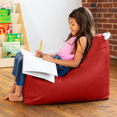 Jaxx Juniper Jr Kids Classroom Bean Bag Chair, Premium Vinyl, Red