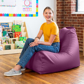 Jaxx Juniper Premium Vinyl Classroom Bean Bag Chair, Purple
