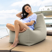 Jaxx Juniper Nautical Edition - Casual Bean Bag Seating for Boat, Yacht & Watersports - Marine Vinyl, Mineral Gray