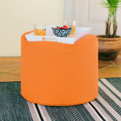 Jaxx Spring Outdoor Ottoman / Side Table, Premium Sunbrella, Tangerine