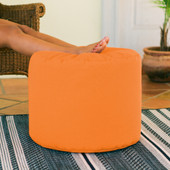 Jaxx Spring Outdoor Ottoman / Side Table, Premium Sunbrella, Tangerine