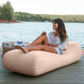 Arlo Outdoor Bean Bag Sun Lounger with Sunbrella Cover, Petal