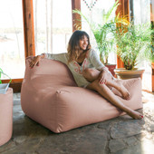 Jaxx Lavista Outdoor Bean Bag Loveseat / Modern Patio Sofa, Petal