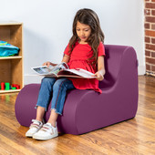 Jaxx Midtown Small Classroom Soft Foam Chair - Premium Vinyl Cover, Purple