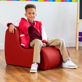 Jaxx Midtown Small Classroom Soft Foam Chair - Premium Vinyl Cover, Red