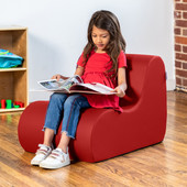 Jaxx Midtown Small Classroom Soft Foam Chair - Premium Vinyl Cover, Red