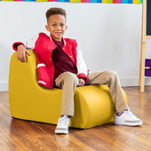 Jaxx Midtown Small Classroom Soft Foam Chair - Premium Vinyl Cover, Yellow