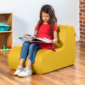 Jaxx Midtown Small Classroom Soft Foam Chair - Premium Vinyl Cover, Yellow