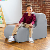 Jaxx Midtown Medium Classroom Soft Foam Chair - Premium Vinyl Cover  - Submarine Grey