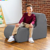 Jaxx Midtown Medium Classroom Soft Foam Chair - Premium Vinyl Cover - Charcoal