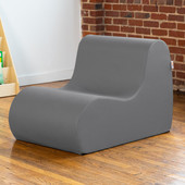 Jaxx Midtown Medium Classroom Soft Foam Chair - Premium Vinyl Cover - Charcoal