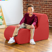 Jaxx Midtown Medium Classroom Soft Foam Chair - Premium Vinyl Cover  - Red