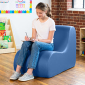 Jaxx Midtown Large Classroom Soft Foam Chair - Premium Vinyl Cover, Royal Blue