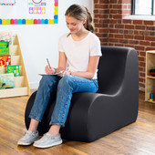 Jaxx Midtown Large Classroom Soft Foam Chair - Premium Vinyl Cover, Black
