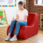 Jaxx Midtown Large Classroom Soft Foam Chair - Premium Vinyl Cover, Red