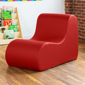 Jaxx Midtown Large Classroom Soft Foam Chair - Premium Vinyl Cover, Red