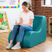 Jaxx Midtown Large Classroom Soft Foam Chair - Premium Vinyl Cover, Turquoise