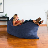 Jaxx 5.5 ft Pillow Saxx Bean Bag Pillow - Premium Chenille, Navy Blue