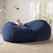 Jaxx 7 Foot Giant Bean Bag Sofa - Premium Chenille, Navy Blue