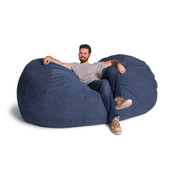 Jaxx 7 Foot Giant Bean Bag Sofa - Premium Chenille, Navy Blue