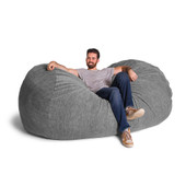 Jaxx 7 Foot Giant Bean Bag Sofa - Premium Chenille, Grey