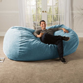 Jaxx 7 Foot Giant Bean Bag Sofa - Premium Chenille, Turquoise