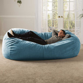 Jaxx 7 Foot Giant Bean Bag Sofa - Premium Chenille, Turquoise