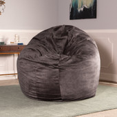 Jaxx 6 Foot Cocoon- Giant Bean Bag for Adults - Padded Microvelvet, Pewter