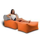 Jaxx Tybee Large Outdoor Ottoman (Ottoman Only) - Sunbrella Tangerine