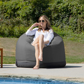 Jaxx Palmetto Large Round Outdoor Bean Bag Club Chair - Sunbrella Slate