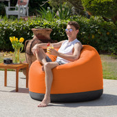 Jaxx Palmetto Large Round Outdoor Bean Bag Club Chair - Sunbrella Tangerine