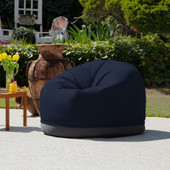 Jaxx Palmetto Large Round Outdoor Bean Bag Club Chair - Sunbrella Indigo