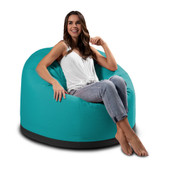 Jaxx Palmetto Large Round Outdoor Bean Bag Club Chair - Sunbrella Aruba Blue