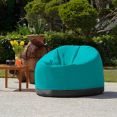 Jaxx Palmetto Large Round Outdoor Bean Bag Club Chair - Sunbrella Aruba Blue