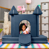 Jaxx Zipline Playscape Castle Gate - Playtime Furniture for Imaginative Kids, Navy