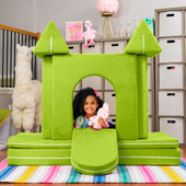 Jaxx Zipline Playscape Castle Gate - Playtime Furniture for Imaginative Kids, Lime