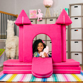 Jaxx Zipline Playscape Castle Gate - Playtime Furniture for Imaginative Kids, Fuchsia