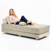 Jaxx Balshan Chaise Lounge Daybed, Ivory