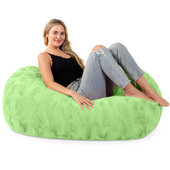Jaxx Sofa Saxx Bean Bag Couch - 4 Foot - Faux Fur, Lime Green