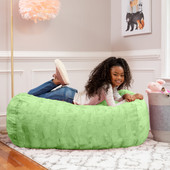 Jaxx Sofa Saxx Bean Bag Couch - 4 Foot - Faux Fur, Lime Green
