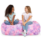 Jaxx Sofa Saxx Bean Bag Couch - 4 Foot - Faux Fur, Unicorn  Pink