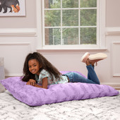 Jaxx Saxx 3.5 Foot Giant Décor Floor Pillow - Faux Fur, Bellflower Purple