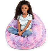 Jaxx Cocoon 4 Foot Bean Bag Chair - Faux Fur, Unicorn Pink
