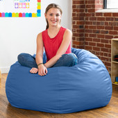 Jaxx Gumdrop Commercial Grade Bean Bag for Educational Environments, Large Size - Premium Vinyl - Royal Blue