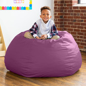 Jaxx Gumdrop Commercial Grade Bean Bag for Educational Environments, Large Size - Premium Vinyl - Plum