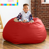 Jaxx Gumdrop Commercial Grade Bean Bag for Educational Environments, Large Size - Premium Vinyl - Red